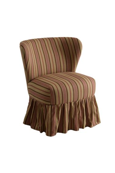 STRIPED ARMCHAIR WITH RUFFLE | KATHARINE POLE - خَام / أحمر الخاص بـ Zara