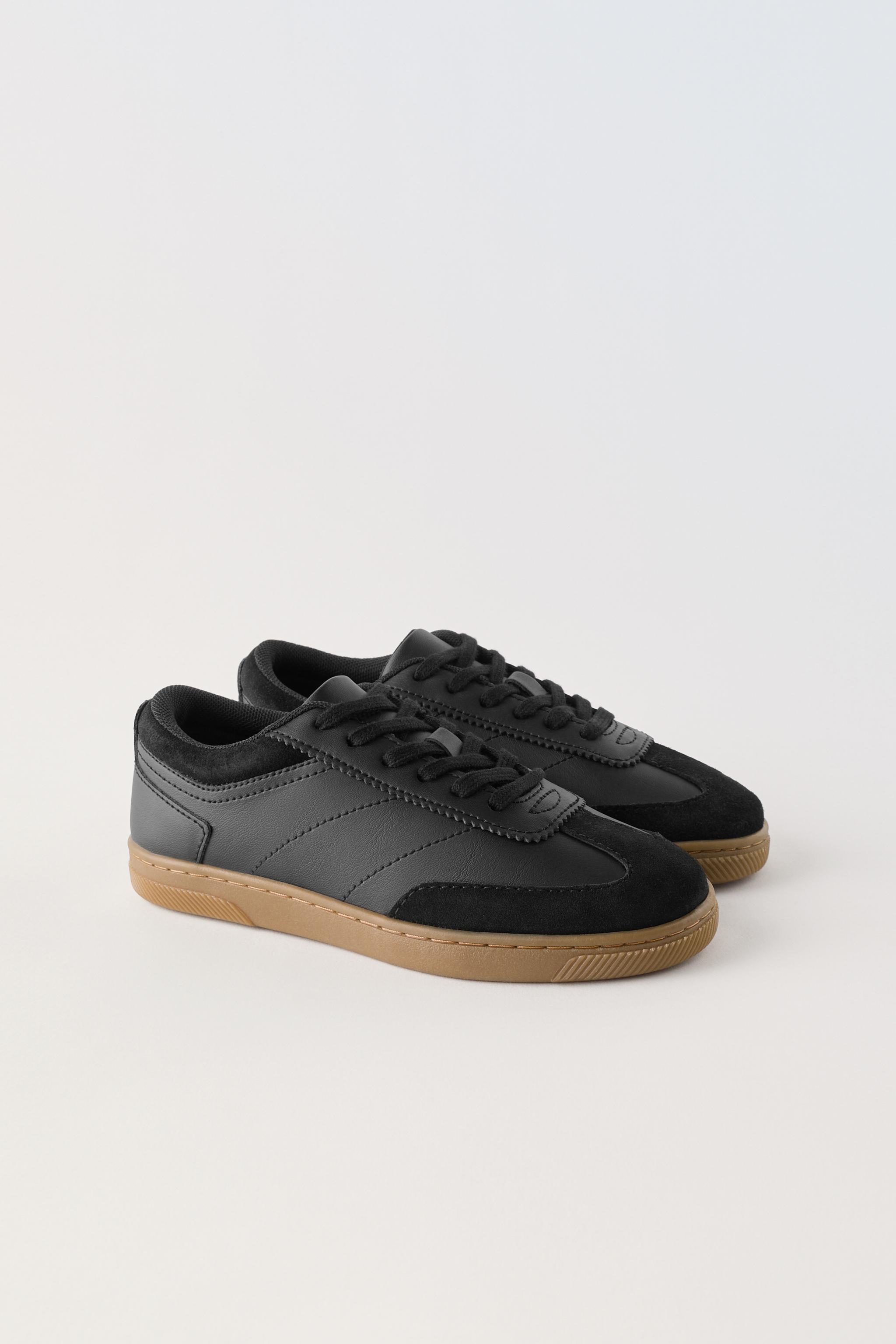 Zara black best sale leather sneakers