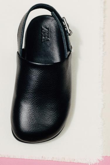 LEATHER CLOGS - Black by Zara