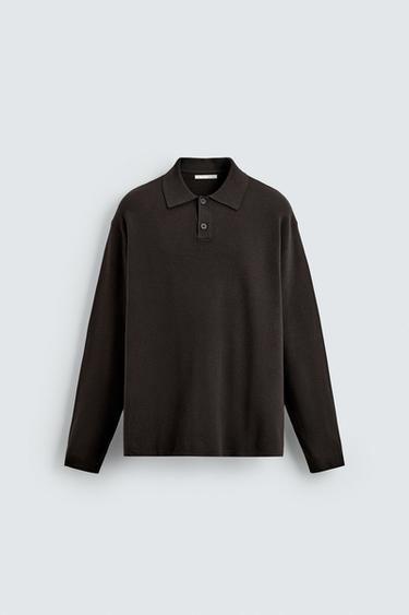 SOFT KNIT POLO SHIRT - Brown by Zara