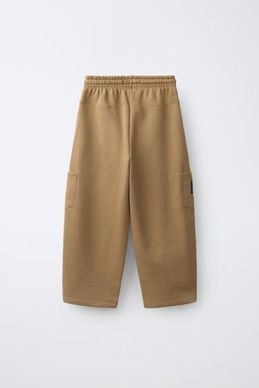 VARSITY CARGO SWEATPANTS — taupe brown 2