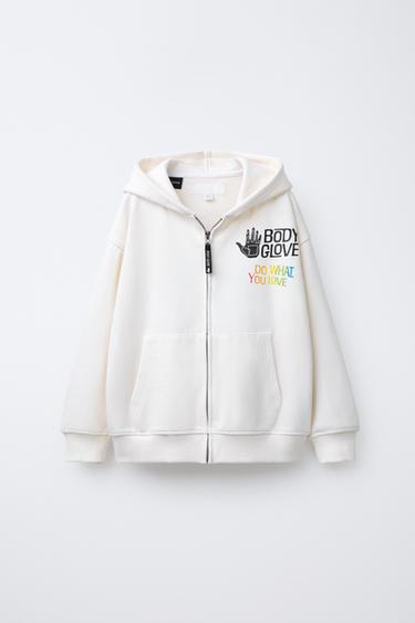 ZARA X BODY GLOVE ® ZIP-UP HOODIE - Cream by Zara