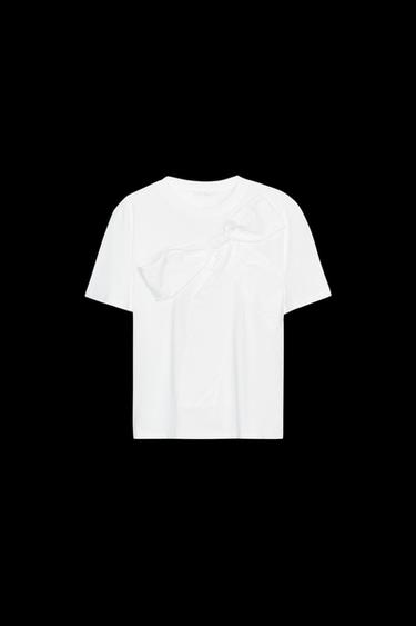 CAMISETA LAZO DELANTERO - Blanco de Zara - Imagen 0