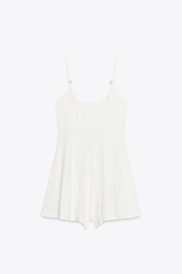 COTTON STRAPPY JUMPSUIT - Oyster-white by Zara - Image 5