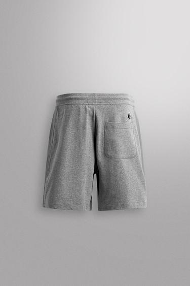 SHORT BRODÉ À BANDES 9" - Gris chiné de Zara - Image 7