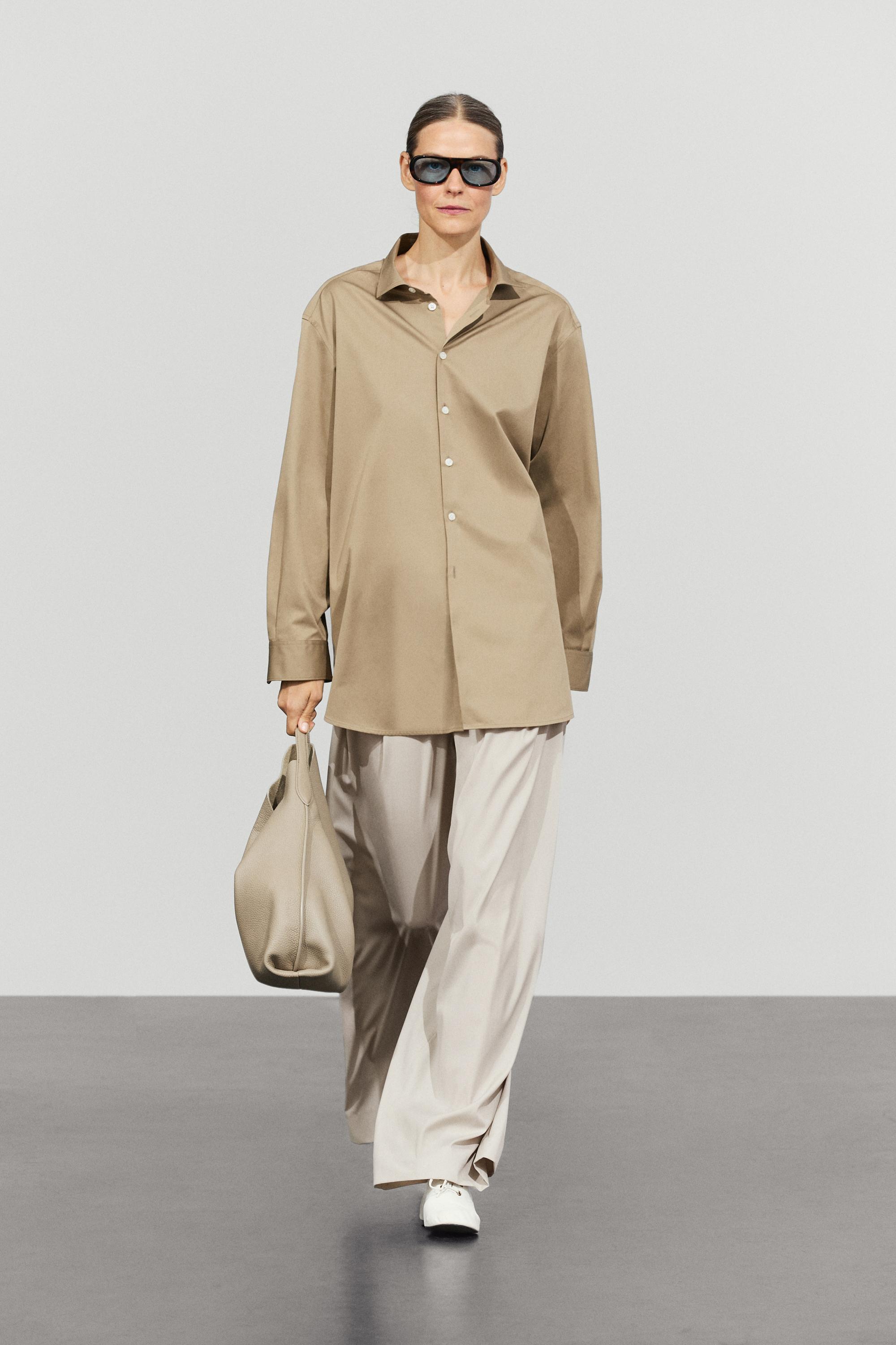 100% cotton poplin shirt — Greenish