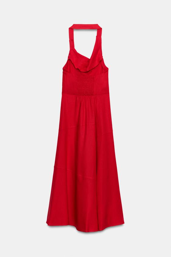 zara red linen dress Zara - 100% Linen Dress - Red - 3-6 Months (26,8 Inches)