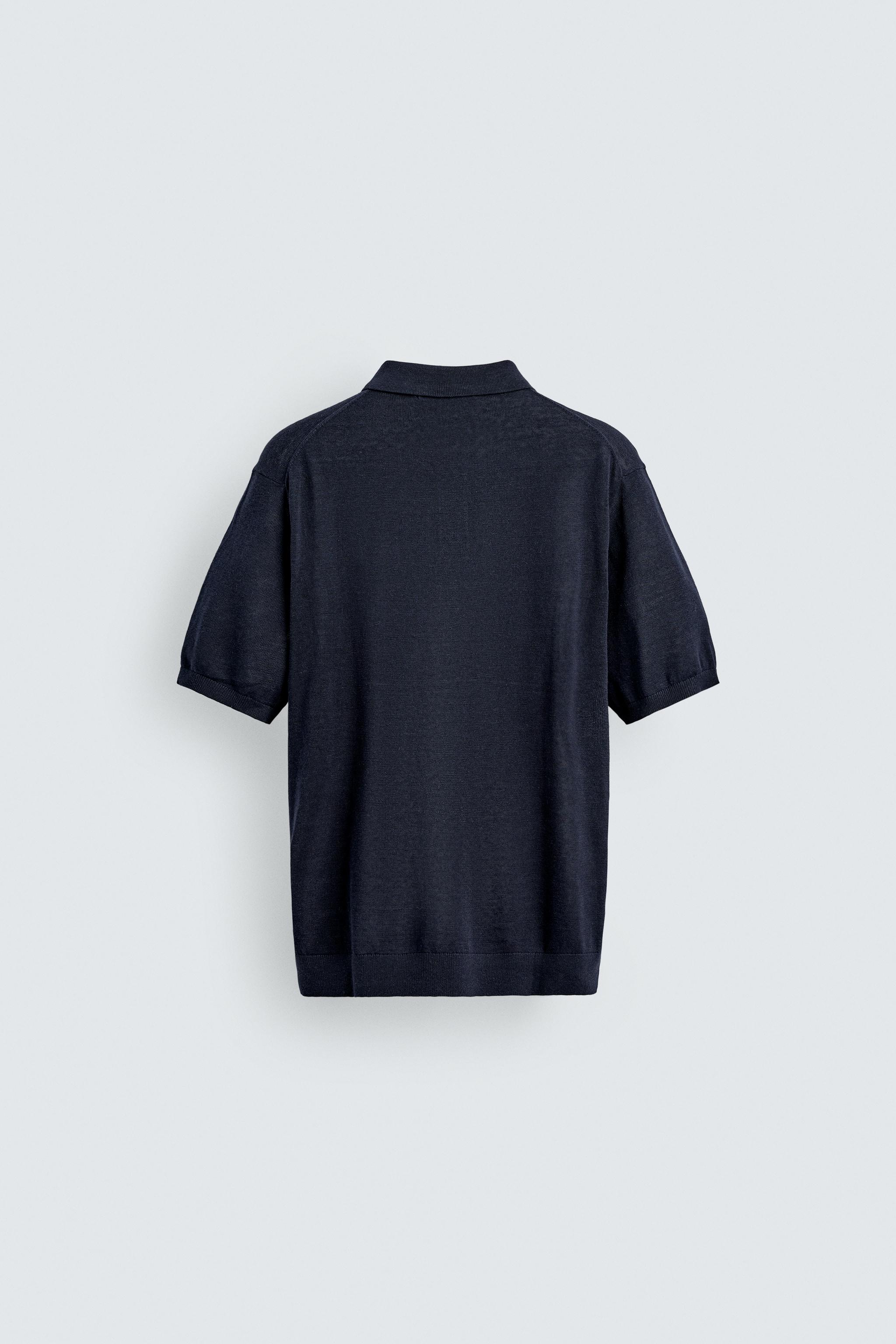 SILK LINEN BLEND KNIT POLO SHIRT