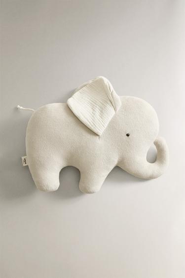 CHILDREN'S ELEPHANT CUSHION - Grey by Zara