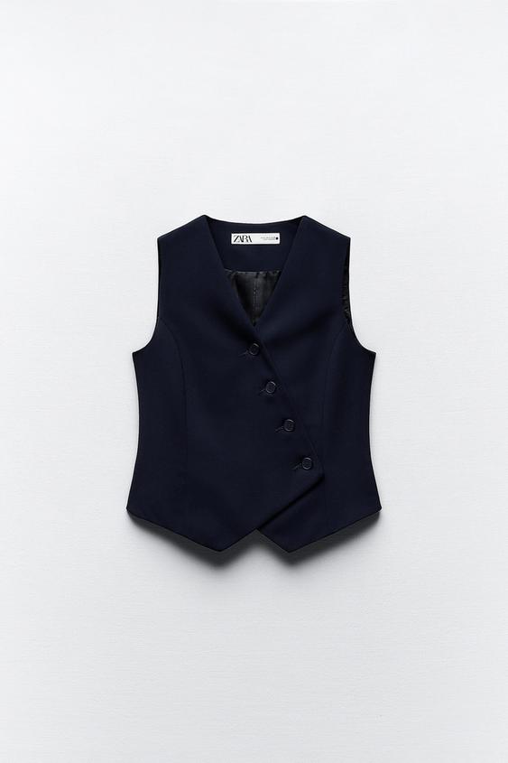 ZW CROSSOVER WAISTCOAT Navy blue ZARA Australia