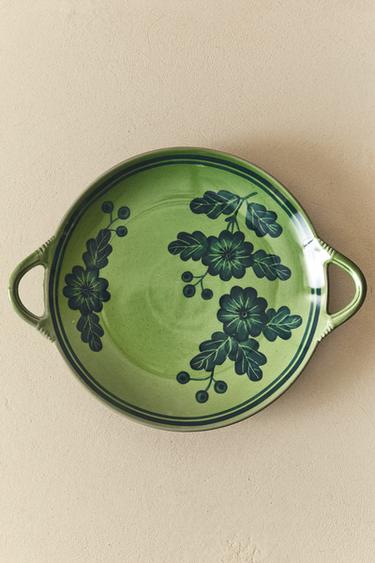 PLAT ROND GRÈS FLEURS - Bleu / Vert de Zara - Image 5