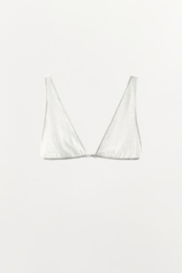 POINTELLE TRIANGLE BRA - White by Zara
