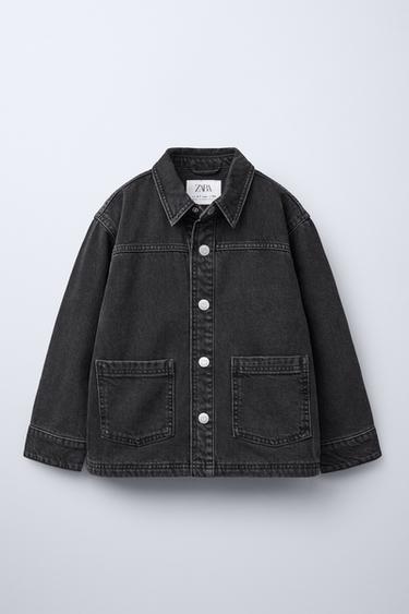 LINED DENIM JACKET - Black by Zara - Image 0