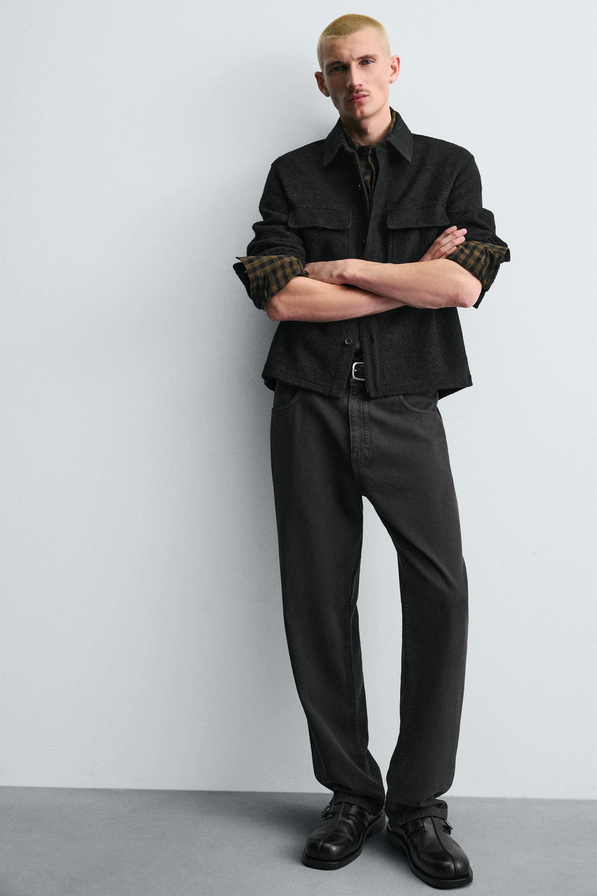 WOOL BLEND TEXTURED OVERSHIRT