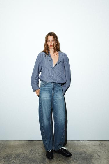 TRF BAGGY BALLOON MID-WAIST JEANS - Blue by Zara - Image 0