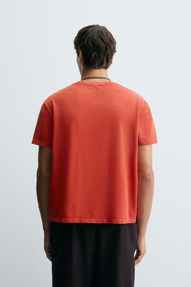CROPPED FIT T-SHIRT - Red by Zara - Image 2