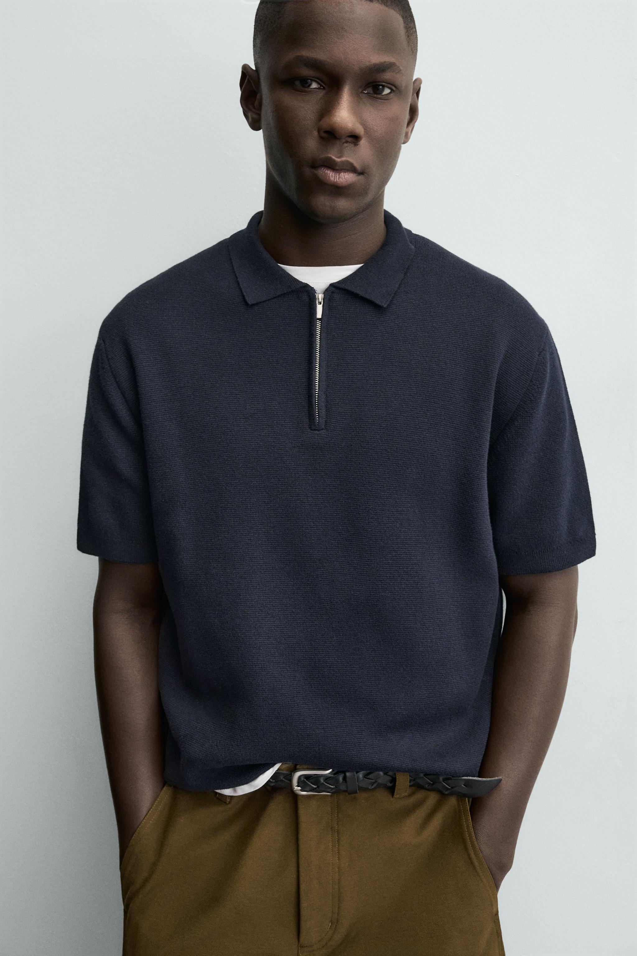 POLO EN MAILLE À ZIP
