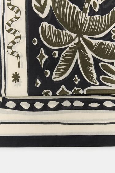 FOULARD À IMPRIMÉ EN COTON - Noir de Zara - Image 3