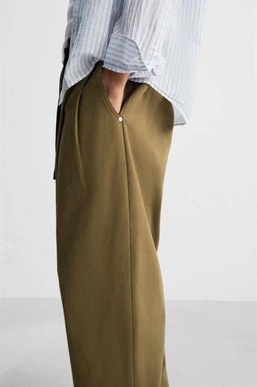 WIDE FIT CHINO TROUSERS - Khaki by Zara - Image 4