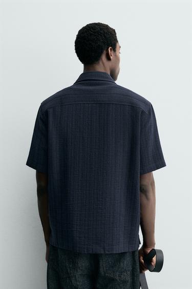 GEOMETRIC JACQUARD SHIRT - Navy blue by Zara - Image 2