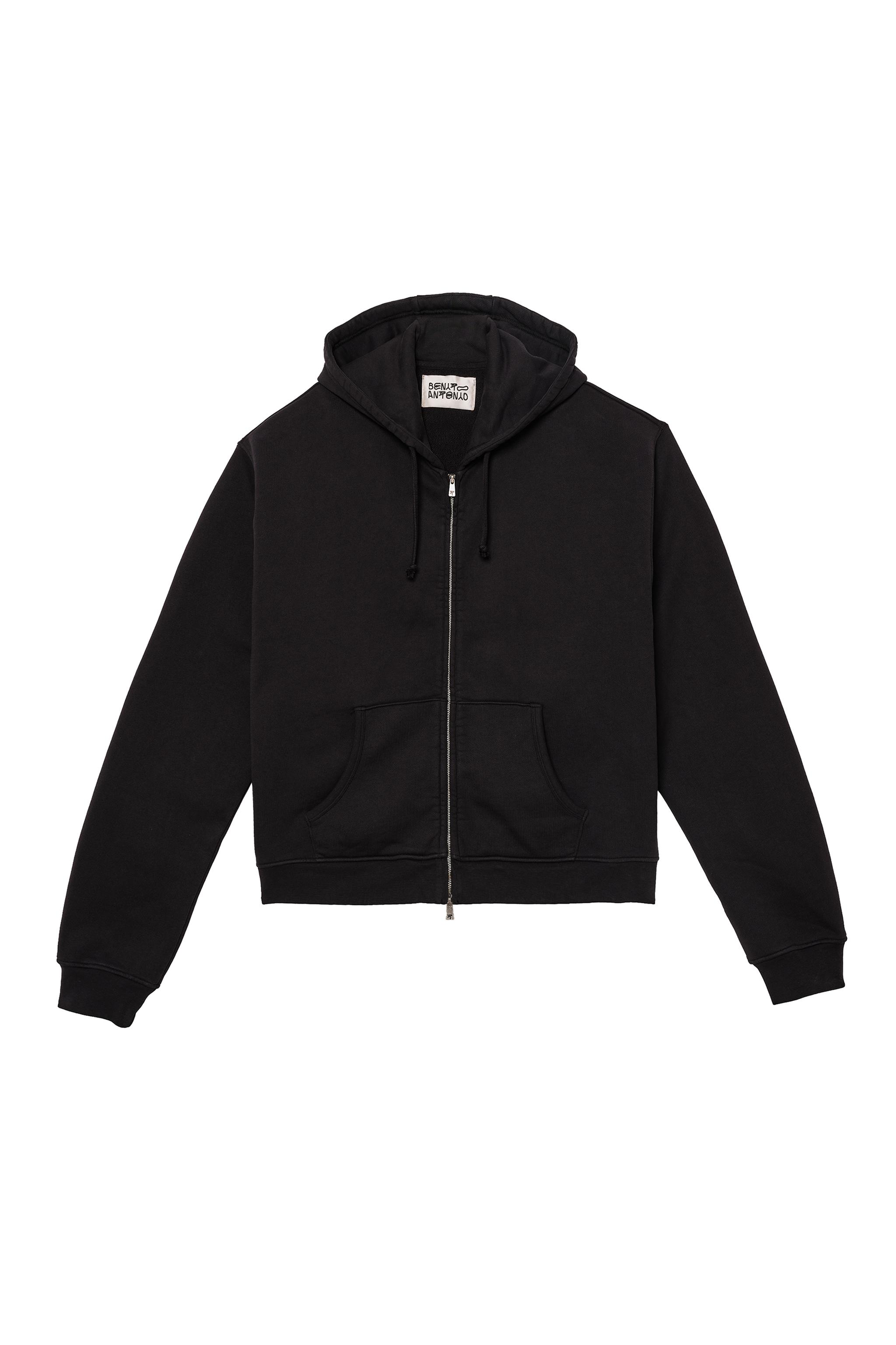 CROPPED FIT ZIPPER HOODIE SWEATSHIRT