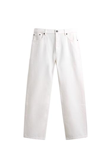 Zara Ekru - STRAIGHT FIT PAMUKLU-KENEVİR JEAN