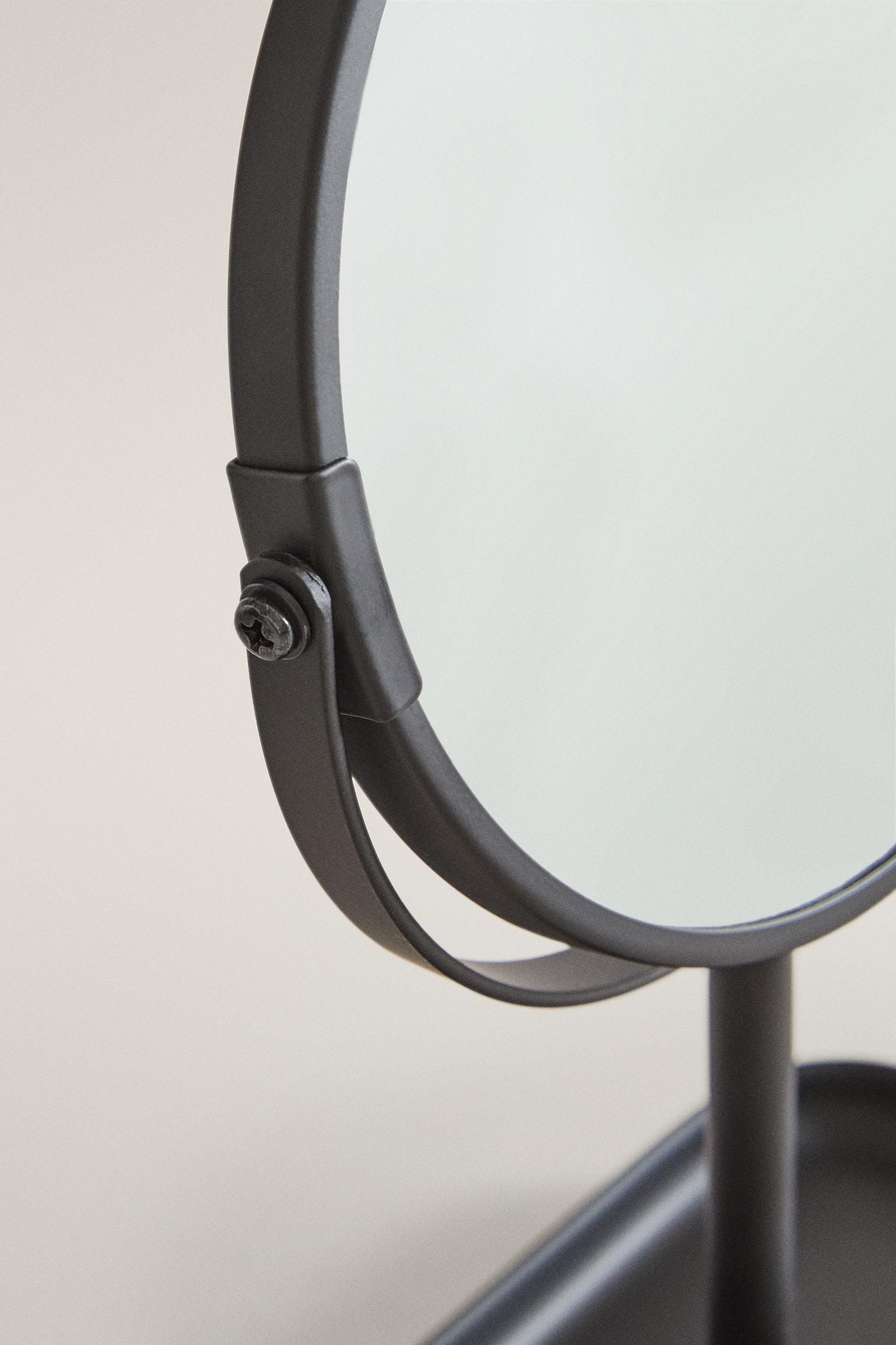 BLACK RESIN VANITY MIRROR