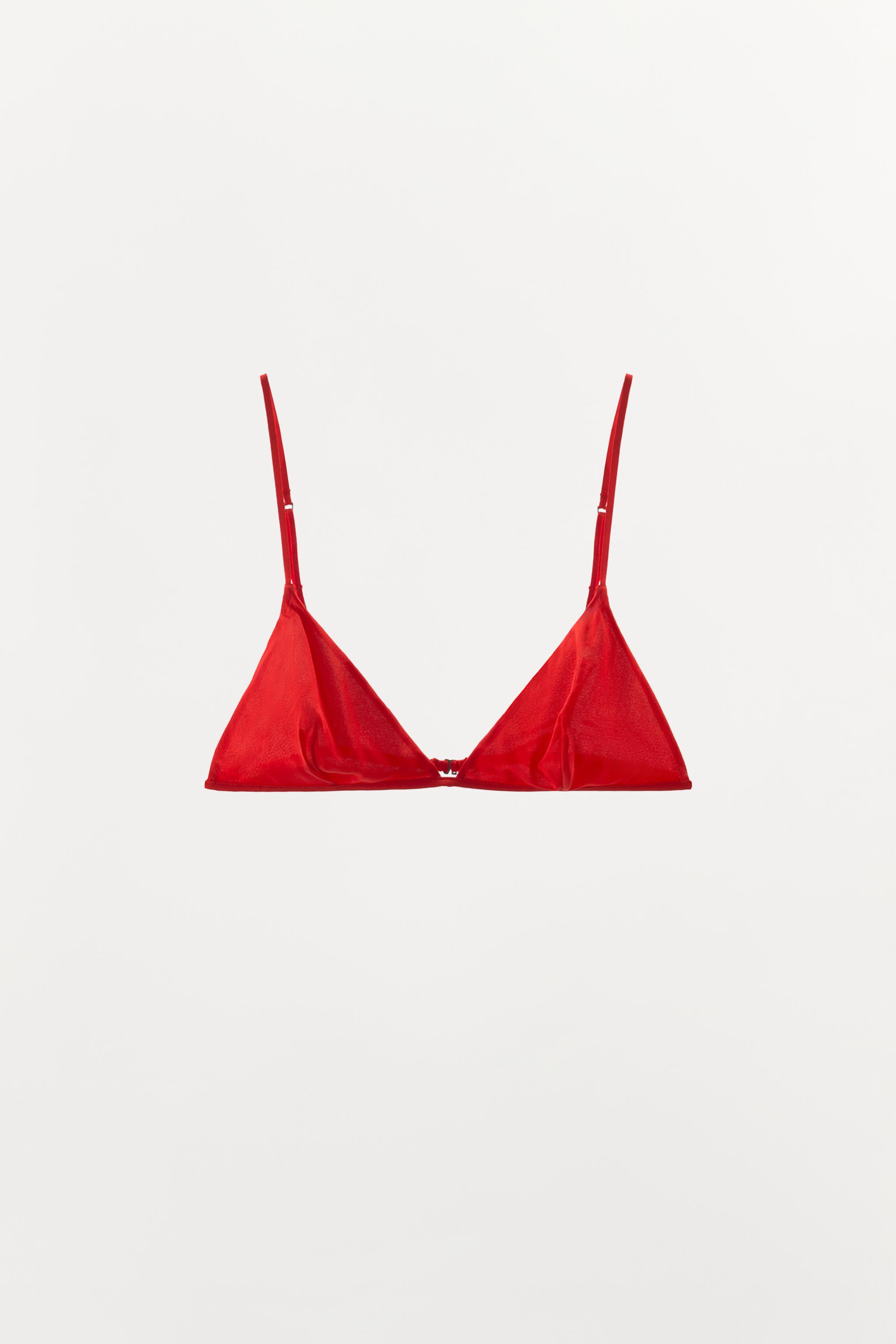 SILK BLEND TRIANGLE BRA — Red