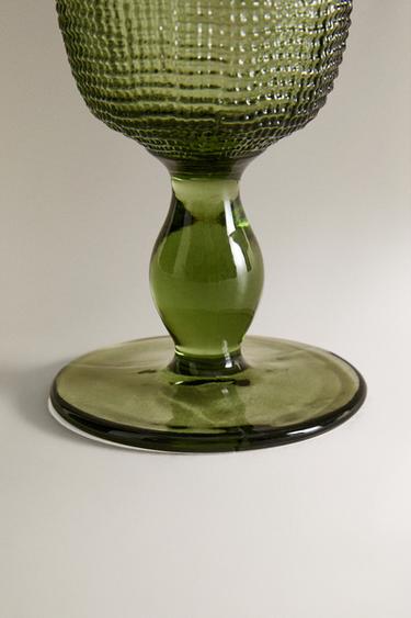 VERRE À VIN RECYCLABLE RELIEF - Vert de Zara - Image 4