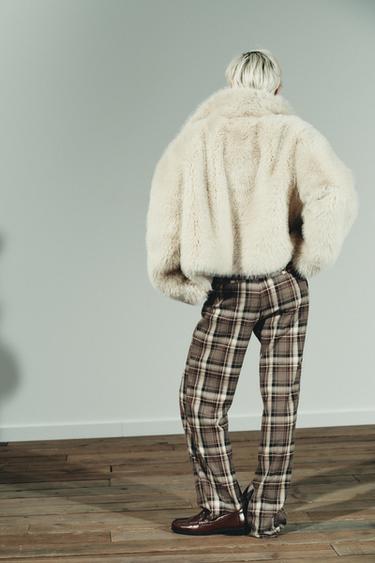 CHECKED TROUSERS - Khaki by Zara - Image 5