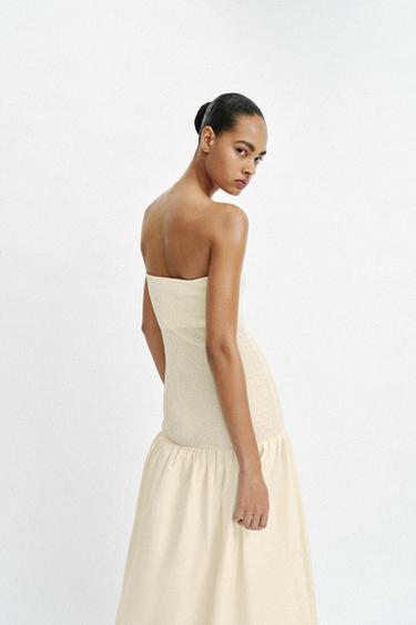 ROBE BUSTIER BIMATIÈRE - Écru de Zara