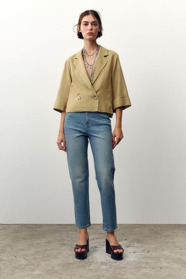 Z.01 MOM FIT COMFORT HIGH-WAIST JEANS - Mid-blue by Zara