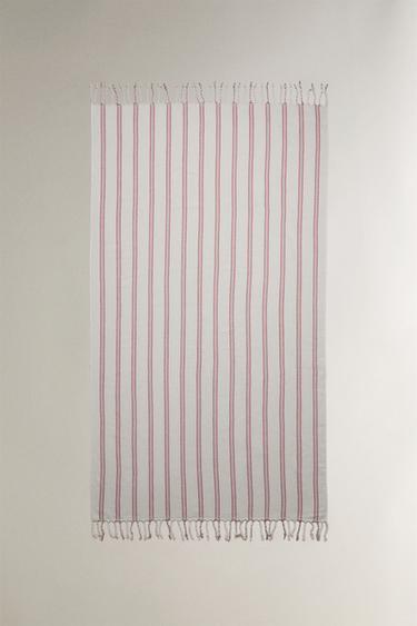 Zara STRIPED PAREO BEACH TOWEL - Red - Image 0
