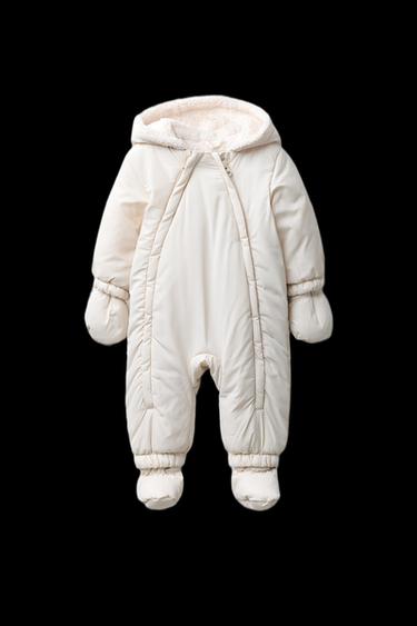 NYLON ALL-IN-ONE WITH DETACHABLE MITTENS AND BOOTIES - Ecru by Zara - Image 0