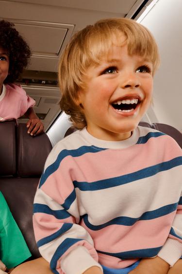 SUDADERA RAYAS - Rosa / Blanco de Zara