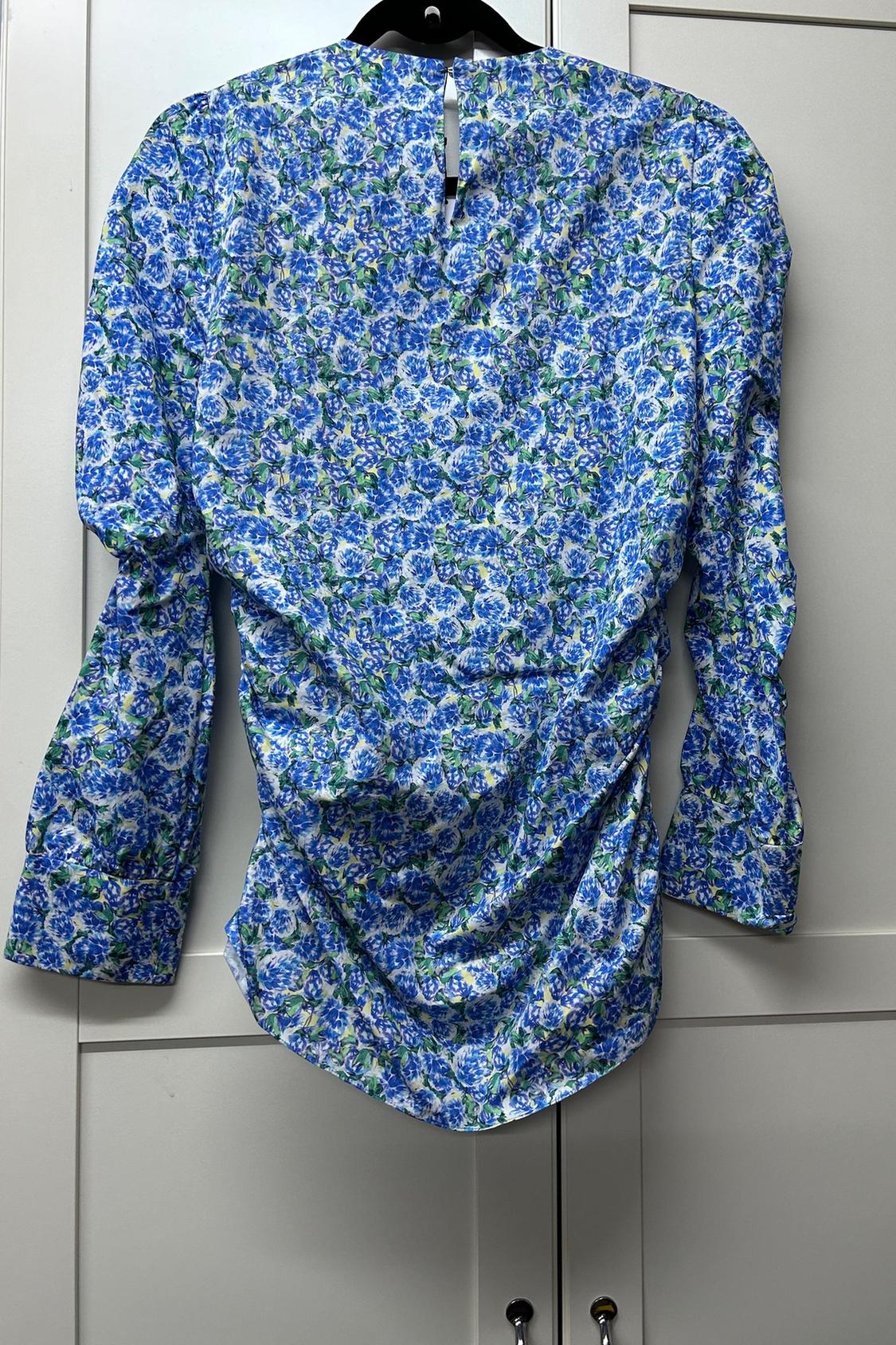 PRINTED BLOUSE WITH GATHERED DETAILS - Image 3