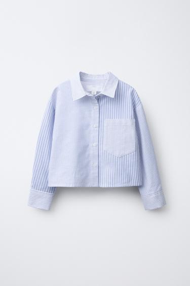 STRIPED SHIRT WITH POCKETS - Blue by Zara - Image 0