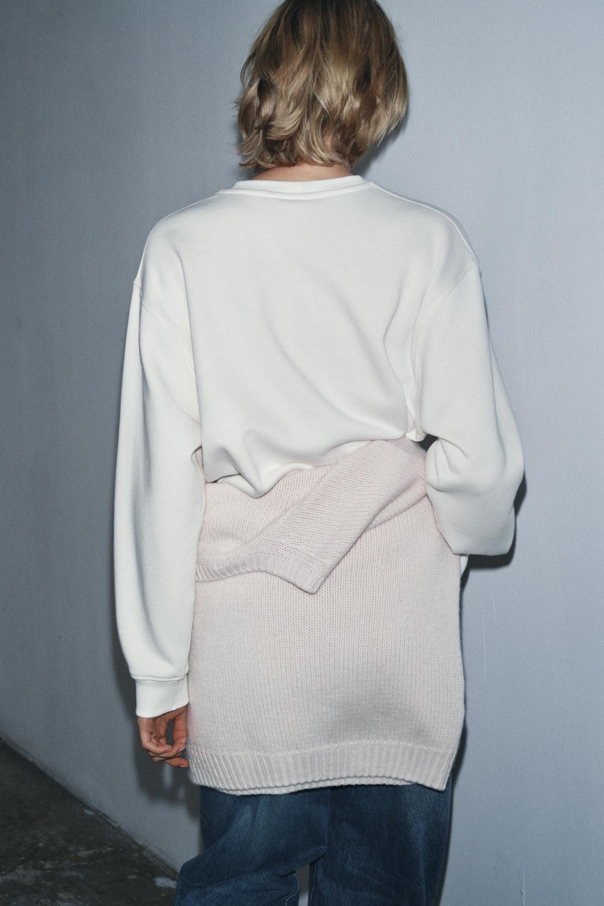 adpt様 METALLIC SWEATSHIRT - Oyster-white | ZARA United States