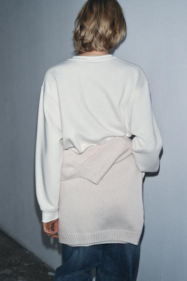 METALLIC SWEATSHIRT - Oyster-white by Zara - Image 2