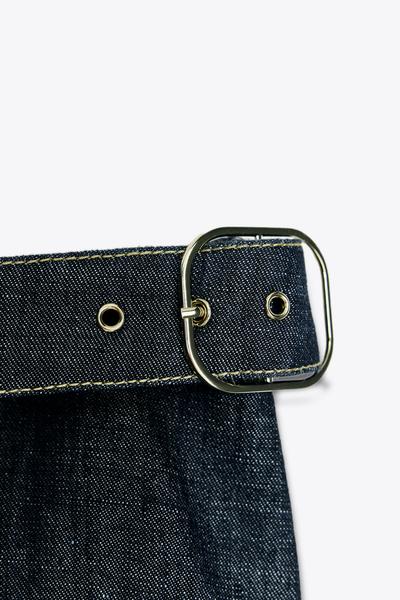 Zara MIDI SKIRT WITH BUCKLES - Dark indigo - Image 5