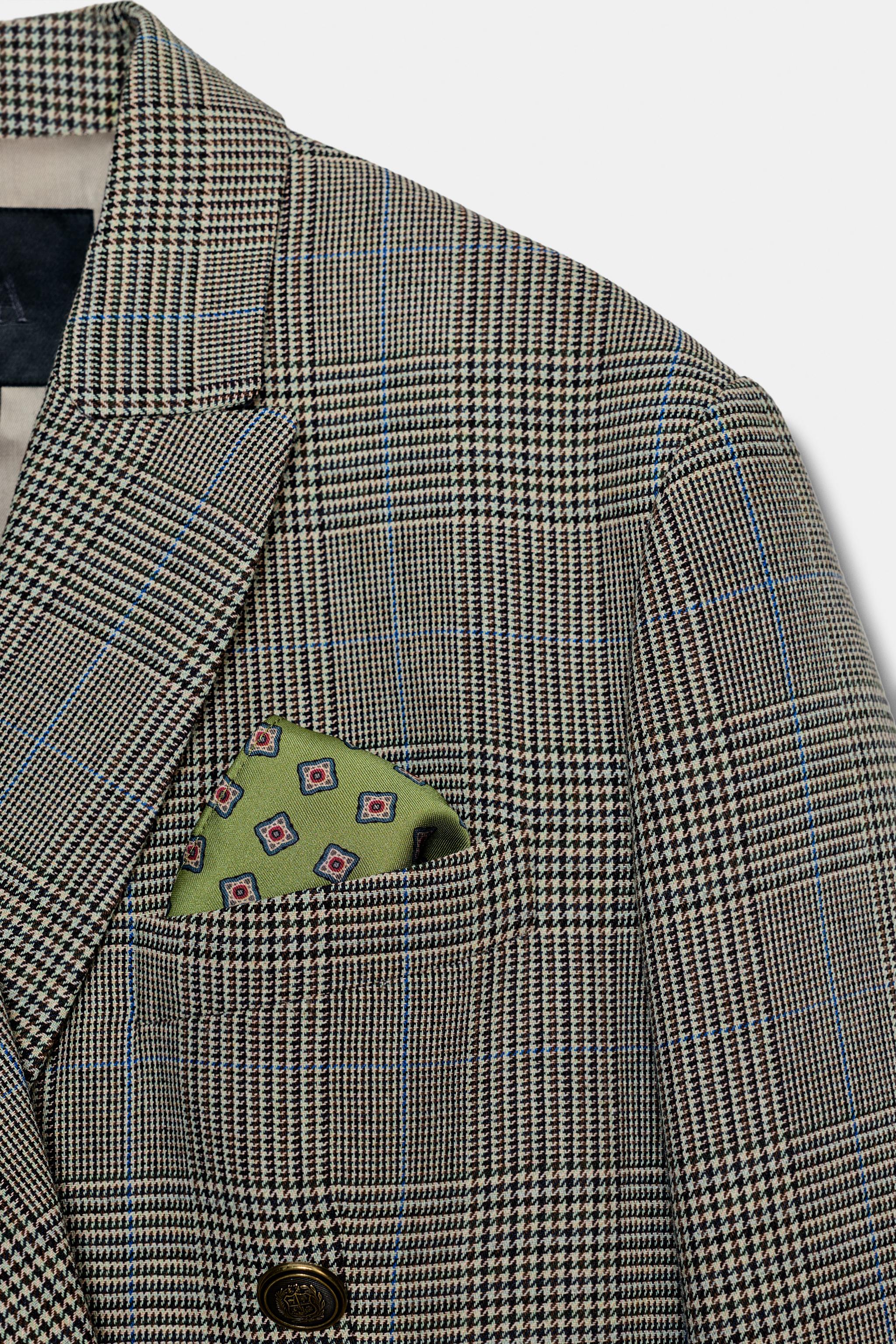 チェック柄ウール混ブレザーZW COLLECTION - ベージュ | ZARA Japan / 日本