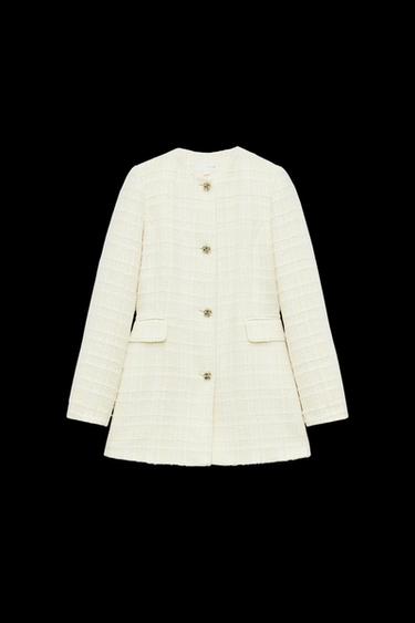 LONG STRUCTURED BLAZER - Ecru by Zara