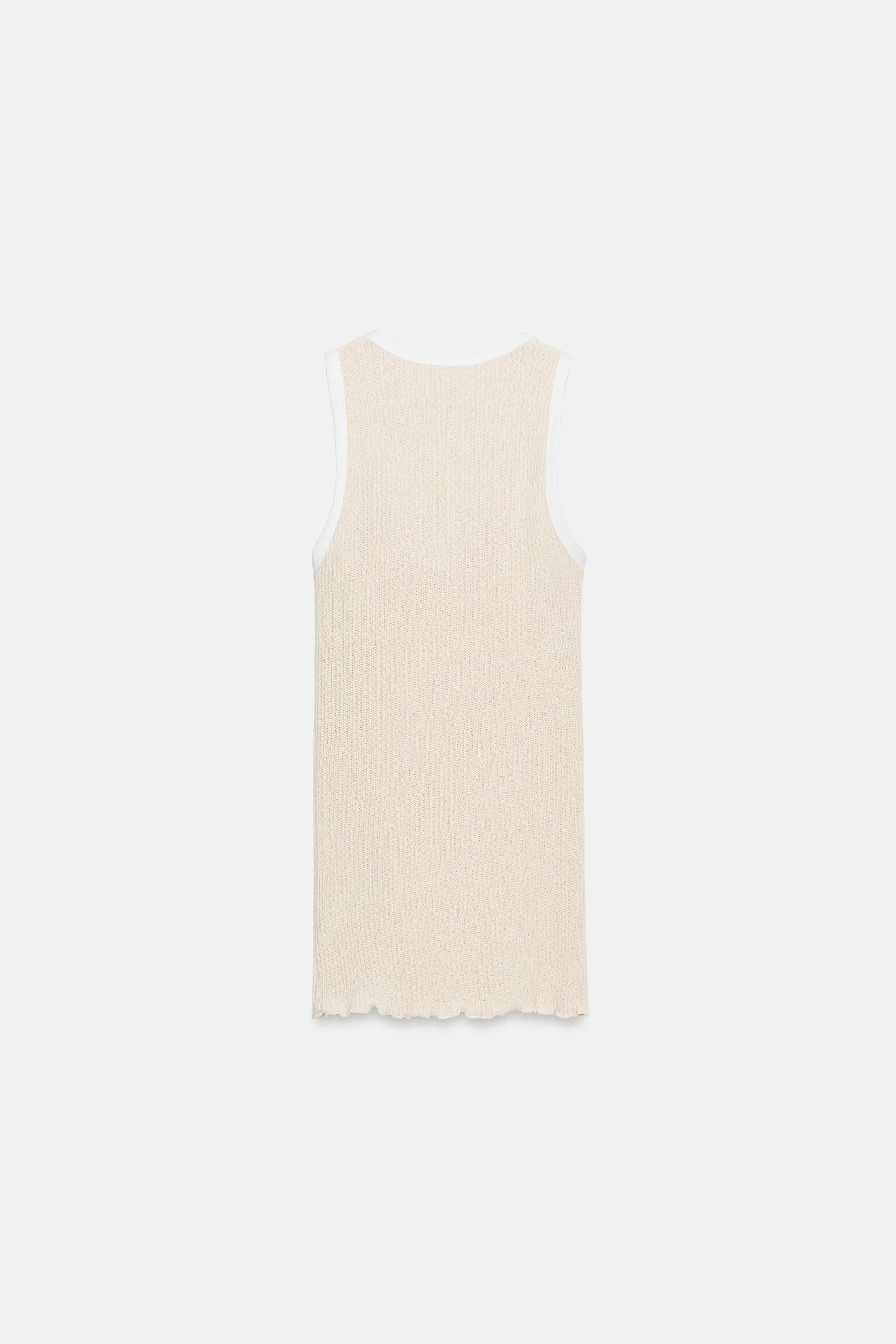 Женские топы Zara CONTRAST PIPING TOP — фото 8