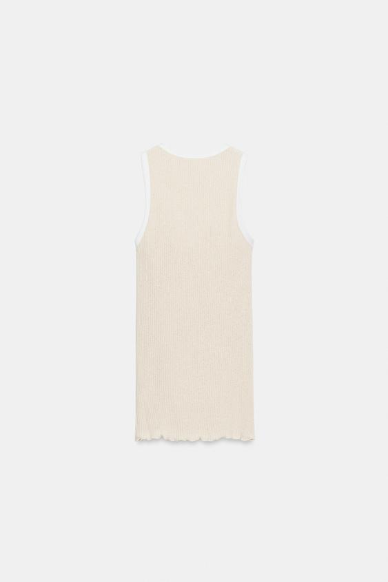 TOP À LISERÉS EN CONTRASTE - Beige de Zara - Image 7