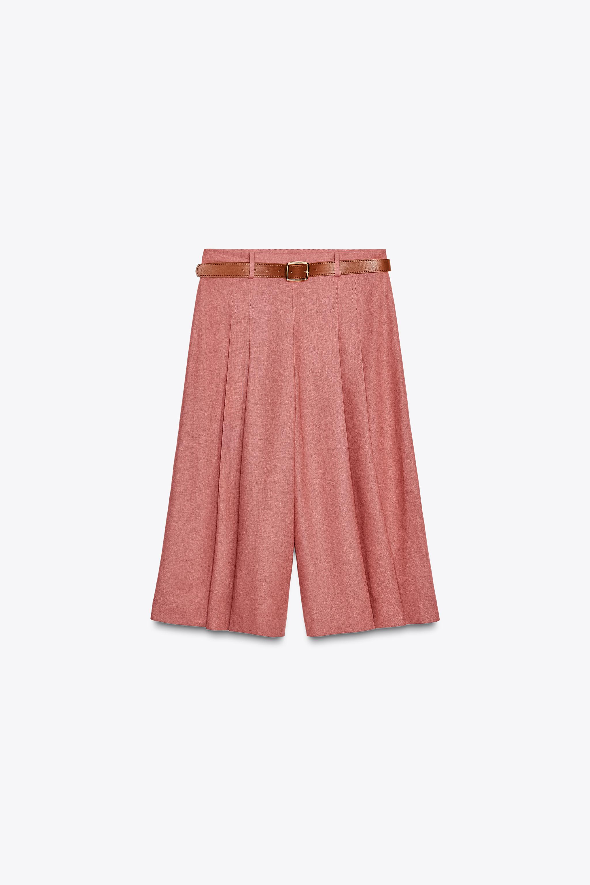 BERMUDA LONGUE CEINTURE AVEC LIN