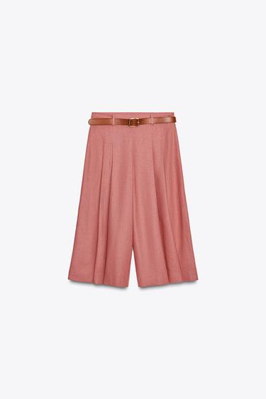 BERMUDA LONGUE CEINTURE AVEC LIN - MARSALA de Zara
