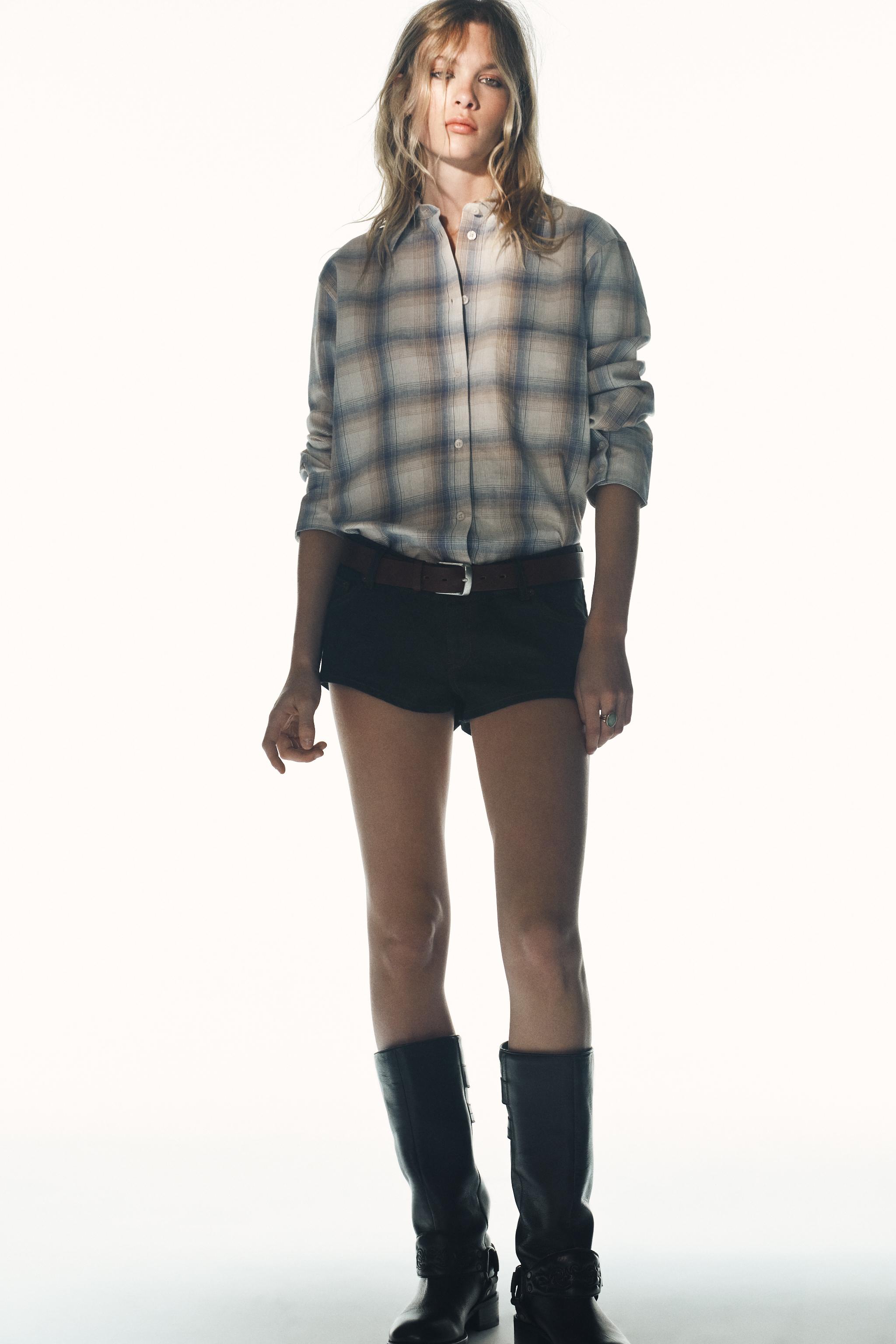 TRF LOW-RISE DENIM MINI SHORTS