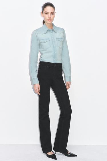 ZW COLLECTION BOOTCUT HIGH-WAIST JEANS - Black by Zara