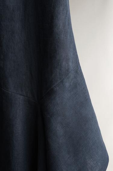 ASYMMETRIC LINEN BEACH DRESS - Blue by Zara - Image 2