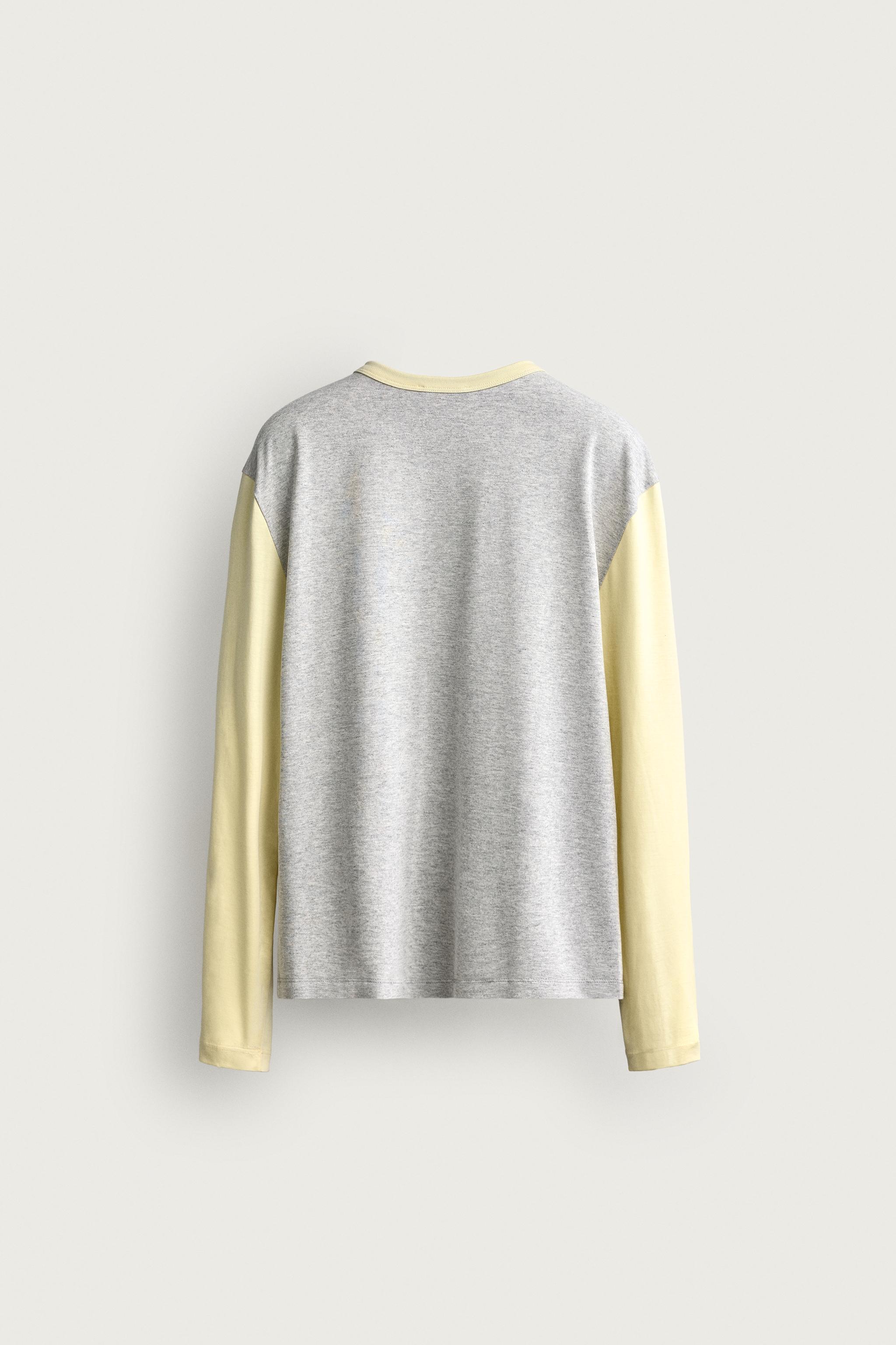 Zara BLOK RENKLİ RELAXED FIT T-SHIRT görsel 8